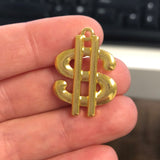 Large Gold Dollar Sign Charm Symbol Alloy Charm