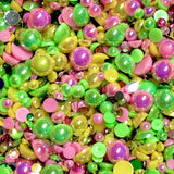 2-10mm Mixed Pearls and Rhinestones Resin Round Flat Back Loose Pearls #65 - 2000pcs