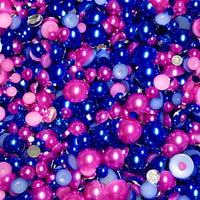 2-10mm Mixed Pearls and Rhinestones Resin Round Flat Back Loose Pearls #64 - 2000pcs