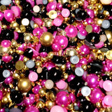 2-10mm Mixed Pearls and Rhinestones Resin Round Flat Back Loose Pearls #67 - 2000pcs