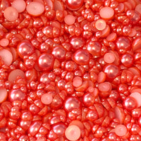 2-10mm Coral Resin Round Flat Back Loose Pearls - 1000pcs