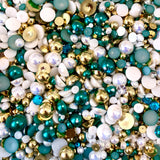 2-10mm Mixed Pearls and Rhinestones Resin Round Flat Back Loose Pearls #70 - 2000pcs