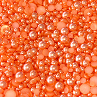2-10mm Peach Resin Round Flat Back Loose Pearls - 1000pcs