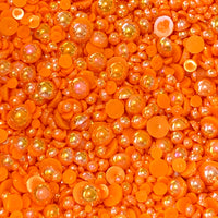 2-10mm Orange AB Resin Round Flat Back Loose Pearls - 1000pcs