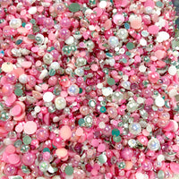 2-10mm Mixed Pearls and Rhinestones Resin Round Flat Back Loose Pearls #1 - 2000pcs