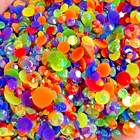 2-6mm Mixed Rainbow Jelly Round Flat Back Loose Rhinestones #38 - 5000pcs