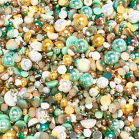 2-10mm Mixed Pearls and Rhinestones Resin Round Flat Back Loose Pearls #10 - 2000pcs