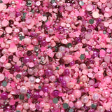2-10mm Mixed Pearls and Rhinestones Resin Round Flat Back Loose Pearls #8 - 2000pcs
