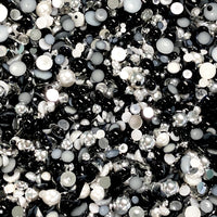 2-10mm Mixed Pearls and Rhinestones Resin Round Flat Back Loose Pearls #7 - 2000pcs