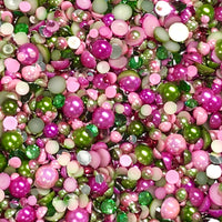 2-10mm Mixed Pearls and Rhinestones Resin Round Flat Back Loose Pearls #11 - 2000pcs