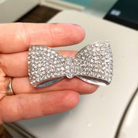 Silver Rhinestones Bling Bow Bling Cabochon Alloy Metal Decoden