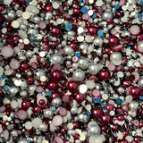 2-10mm Mixed Pearls and Rhinestones Resin Round Flat Back Loose Pearls #73 - 2000pcs