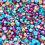 2-10mm Mixed Pearls and Rhinestones Resin Round Flat Back Loose Pearls #109 - 2000pcs