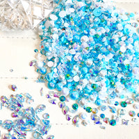 2-10mm Mixed Pearls & Rhinestones Round Flat Back Loose Pearls #117 - 2000pcs