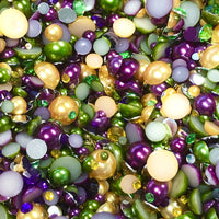 2-10mm Mixed Pearls and Rhinestones Resin Round Flat Back Loose Pearls #19 - 2000pcs