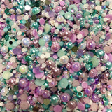 2-10mm Mixed Pearls and Rhinestones Resin Round Flat Back Loose Pearls #21 - 2000pcs