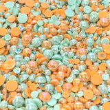 2-10mm Mixed Pearls and Rhinestones Resin Round Flat Back Loose Pearls #76 - 2000pcs