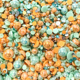 2-10mm Mixed Pearls and Rhinestones Resin Round Flat Back Loose Pearls #76 - 2000pcs