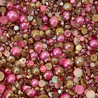 2-10mm Mixed Pearls and Rhinestones Resin Round Flat Back Loose Pearls #72 - 2000pcs