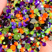 2-6mm Mixed Halloween Jelly Round Flat Back Loose Rhinestones #36 - 5000pcs