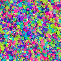 2-6mm Mixed Pink, Purple, Green, Aqua Jelly Round Flat Back Loose Rhinestones #40 - 5000pcs
