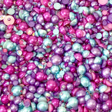 2-10mm Mixed Pearls and Rhinestones Resin Round Flat Back Loose Pearls #77 - 2000pcs