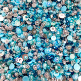 2-10mm Mixed Pearls and Rhinestones Resin Round Flat Back Loose Pearls #31 - 2000pcs