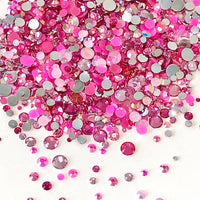 2-6mm Mixed Pink, Rose, Hot Pink Resin Jelly Round Flat Back Loose Rhinestones #7 - 5000pcs