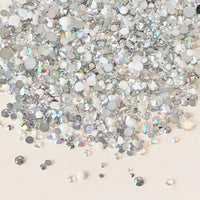2-6mm Mixed White, Clear AB, Silver Resin Jelly Round Flat Back Loose Rhinestones #8 - 5000pcs