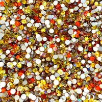 SS6-SS20/2-5mm Sunshine Yellow, Orange, AB Glass Round Flat Back Rhinestones Mixed Set #6 - 1000pcs