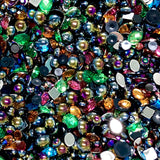 2-10mm Mixed Pearls and Rhinestones Resin Round Flat Back Loose Pearls #41 - 2000pcs