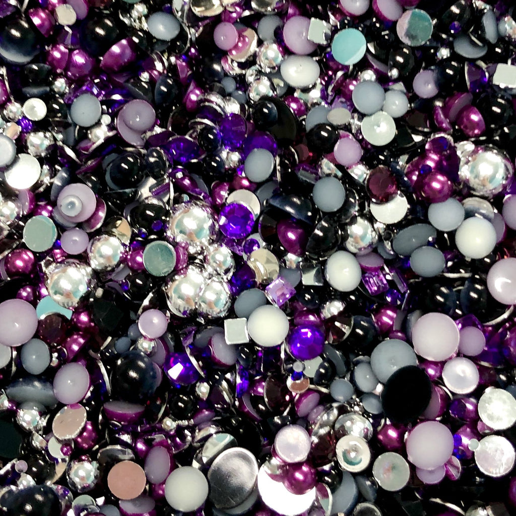 2-10mm Mixed Pearls and Rhinestones Resin Round Flat Back Loose Pearls #44 - 2000pcs
