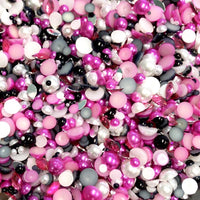 2-10mm Mixed Pearls and Rhinestones Resin Round Flat Back Loose Pearls #45 - 2000pcs