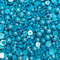 2-10mm Teal AB Resin Round Flat Back Loose Pearls - 1000pcs