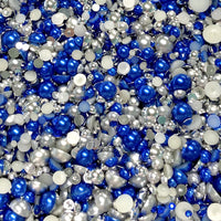 2-10mm Mixed Pearls and Rhinestones Resin Round Flat Back Loose Pearls #46 - 2000pcs