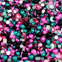 2-10mm Mixed Pearls and Rhinestones Resin Round Flat Back Loose Pearls #48 - 2000pcs