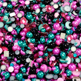 2-10mm Mixed Pearls and Rhinestones Resin Round Flat Back Loose Pearls #48 - 2000pcs