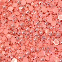 2-10mm Soft Pink AB Resin Round Flat Back Loose Pearls - 1000pcs