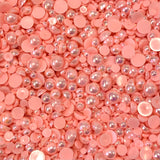 2-10mm Soft Pink AB Resin Round Flat Back Loose Pearls - 1000pcs