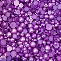 2-10mm Purple Resin Round Flat Back Loose Pearls - 1000pcs