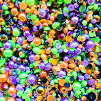 2-10mm Mixed Pearls and Rhinestones Resin Round Flat Back Loose Pearls #111 - 2000pcs