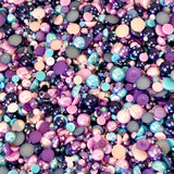 2-10mm Mixed Pearls and Rhinestones Resin Round Flat Back Loose Pearls #80 - 2000pcs