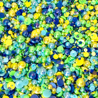 2-10mm Mixed Pearls and Rhinestones Resin Round Flat Back Loose Pearls #83 - 2000pcs