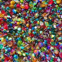 2-6mm Mixed Fall 2 Red, Topaz, Olive, Coffee Round Flat Back Loose Rhinestones #43 - 5000pcs