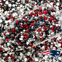 SS6-SS20/2-5mm Red Navy Silver Glass Round Flat Back Rhinestones Mixed Set #22 - 1000pcs