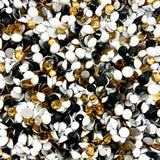 SS6-SS20/2-5mm Gold Black White Glass Round Flat Back Rhinestones Mixed Set #23 - 1000pcs