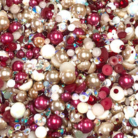 2-10mm Mixed Pearls and Rhinestones Resin Round Flat Back Loose Pearls #84 - 2000pcs