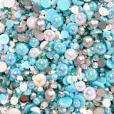 2-10mm Mixed Pearls and Rhinestones Resin Round Flat Back Loose Pearls #51 - 2000pcs