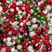 2-10mm Mixed Pearls and Rhinestones Resin Round Flat Back Loose Pearls #53 - 2000pcs