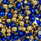 2-10mm Mixed Pearls and Rhinestones Resin Round Flat Back Loose Pearls #55 - 2000pcs